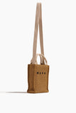 Marni Raffia Mini Tote Bag in Raw Sienna/Natural