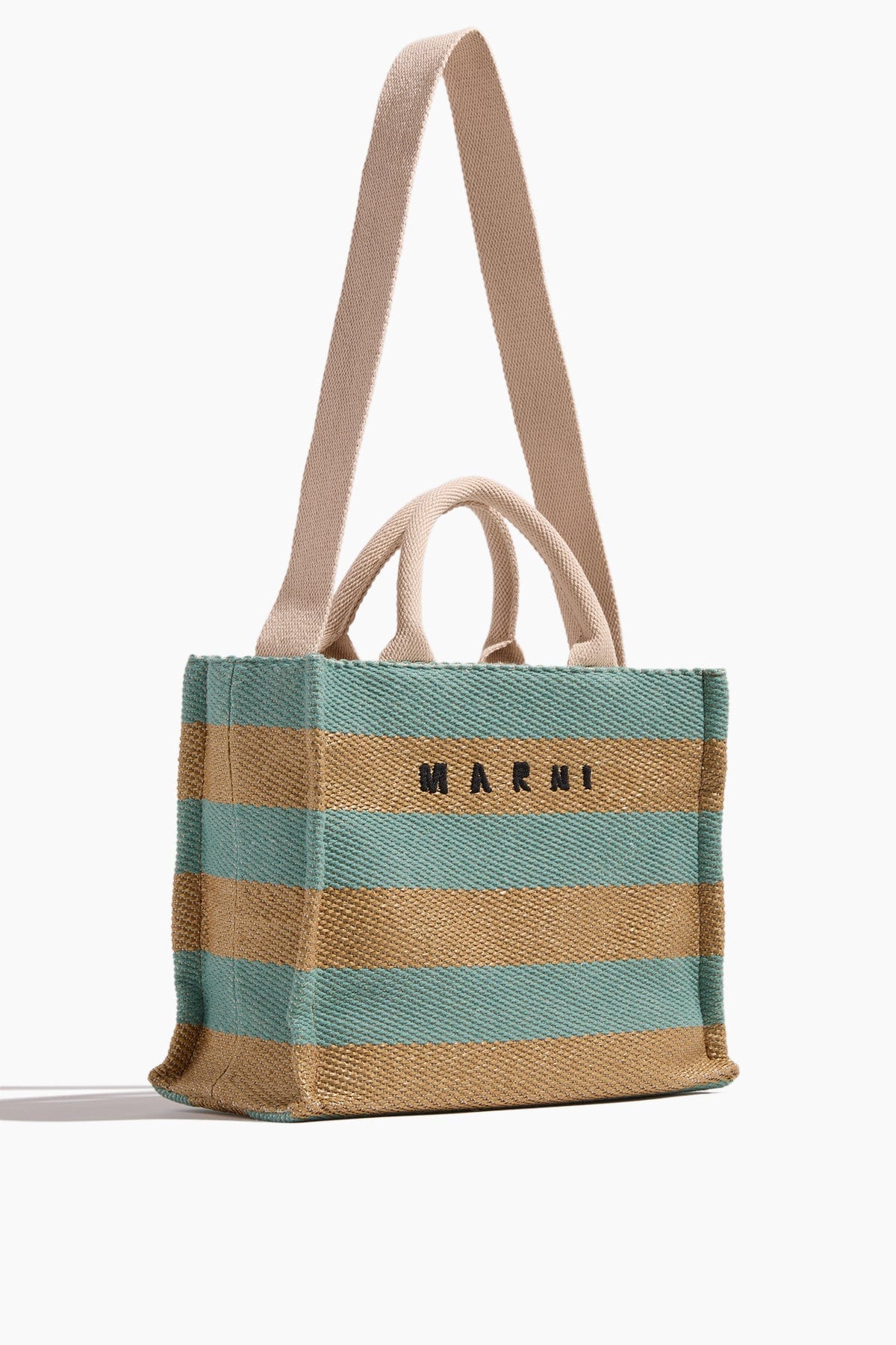 Marni Tote Bags Raffia Small Tote Bag in Raw Sienna/Pale Mint Marni Raffia Small Tote Bag in Raw Sienna/Pale Mint