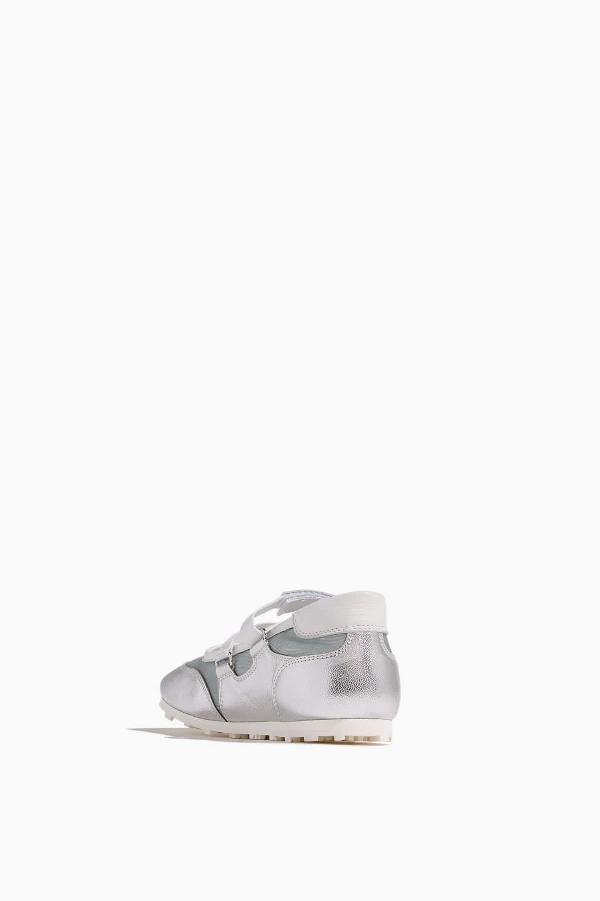Marni Retro Soccer Ballerina Sneakers in Light Blue/Silver