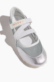 Marni Retro Soccer Ballerina Sneakers in Light Blue/Silver