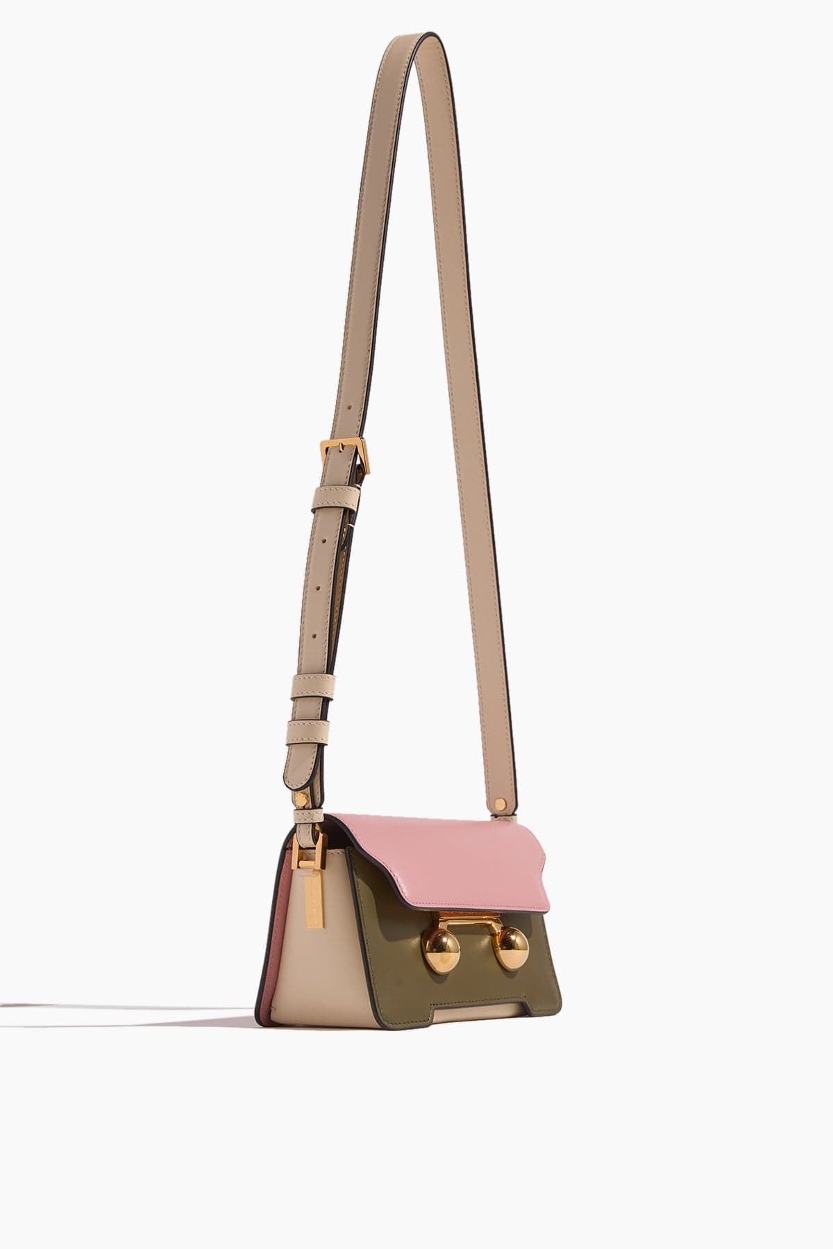 Marni Trunkaroo Mini Shoulder Bag in Camelia/Deep Sage/Shell