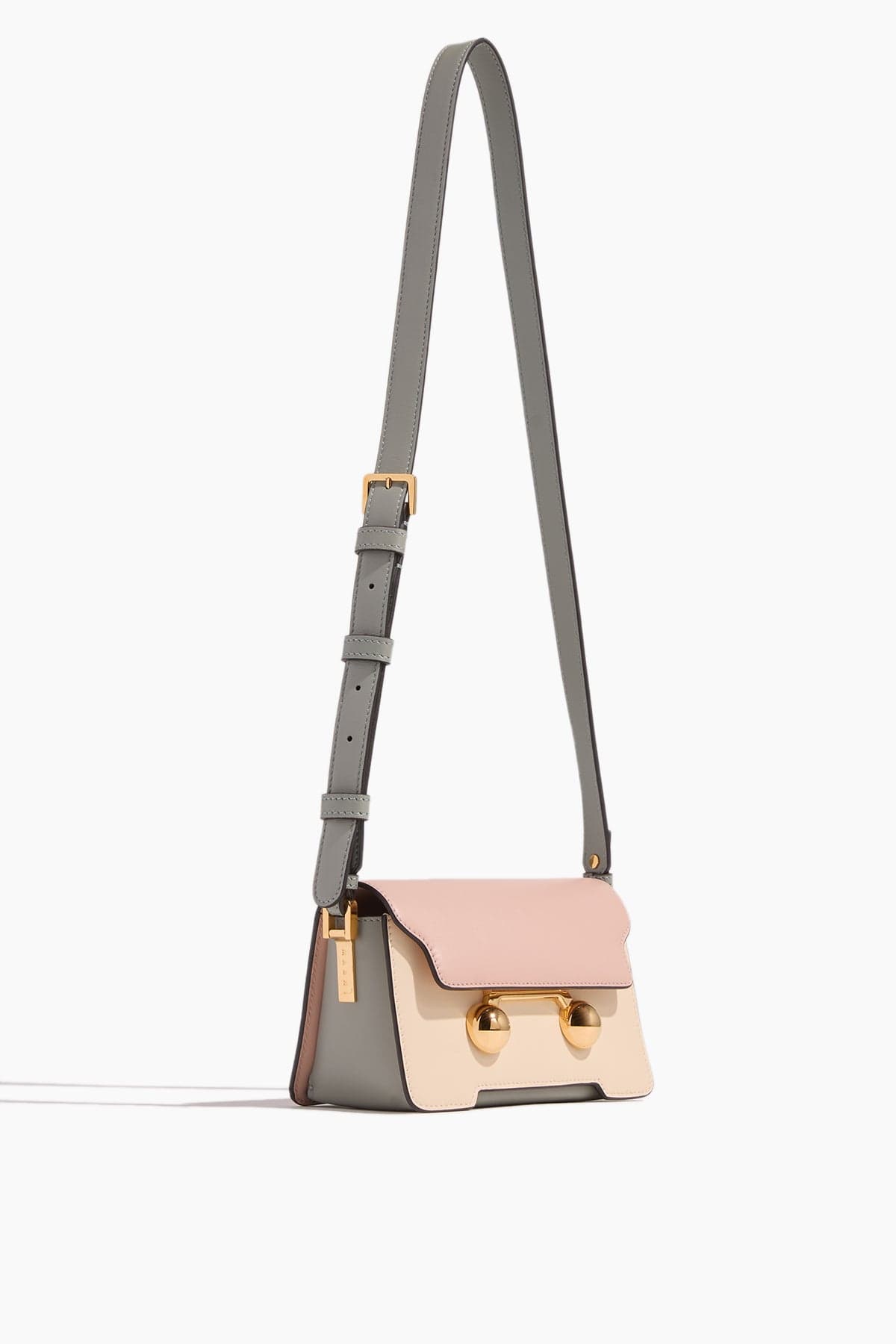 Marni Shoulder Bags Trunkaroo Mini Shoulder Bag in Camelia/Shell/Storm Marni Trunkaroo Mini Shoulder Bag in Camelia/Shell/Storm