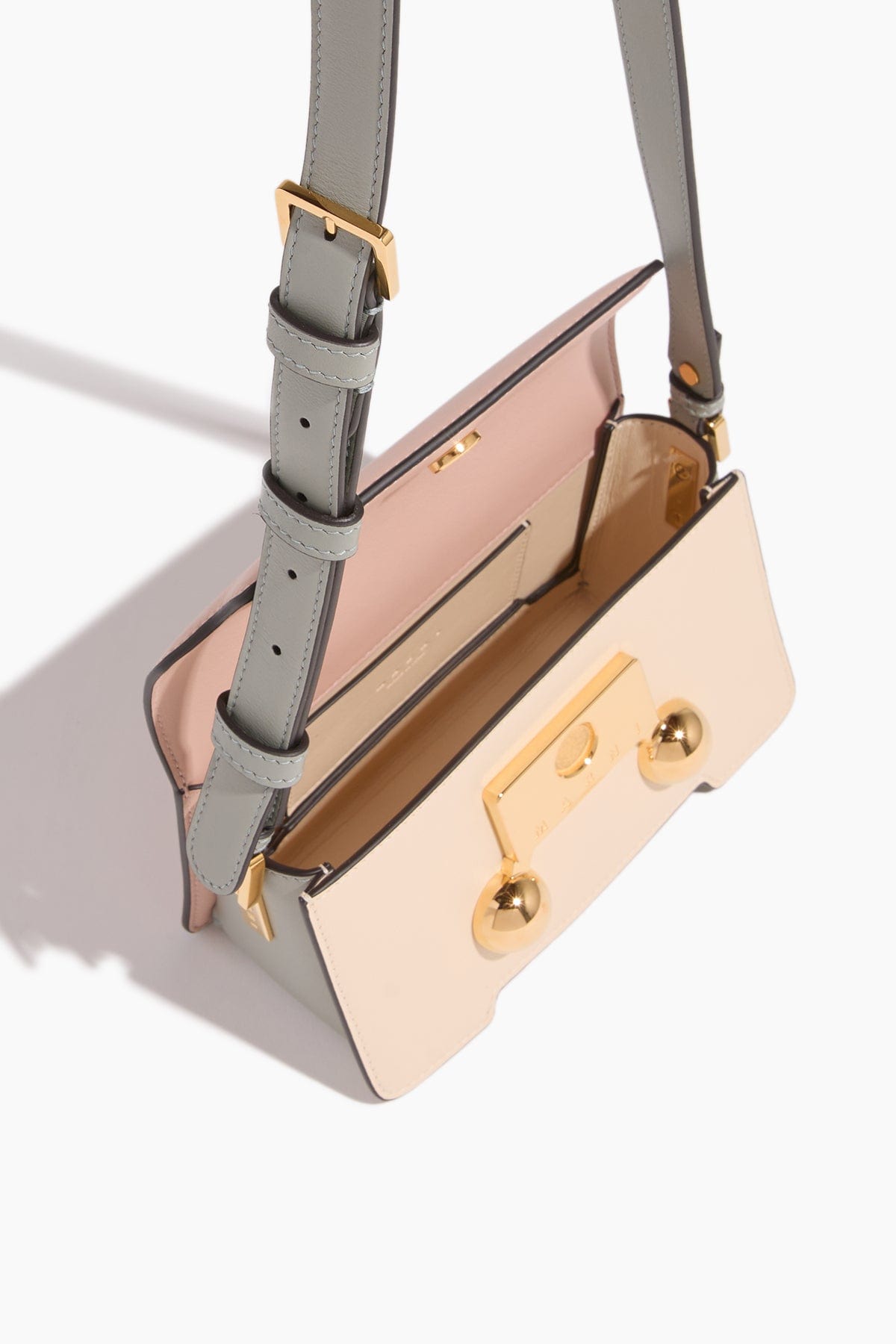 Marni Shoulder Bags Trunkaroo Mini Shoulder Bag in Camelia/Shell/Storm Marni Trunkaroo Mini Shoulder Bag in Camelia/Shell/Storm