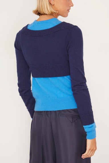 Meryll Rogge Sweaters Iconic Double Cardigan in Midnight Blue Meryll Rogge Iconic Double Cardigan in Midnight Blue