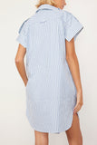 Meryll Rogge Casual Dresses Deconstructed Shirt Dress in Blue/Aqua Meryll Rogge Deconstructed Shirt Dress in Blue/Aqua