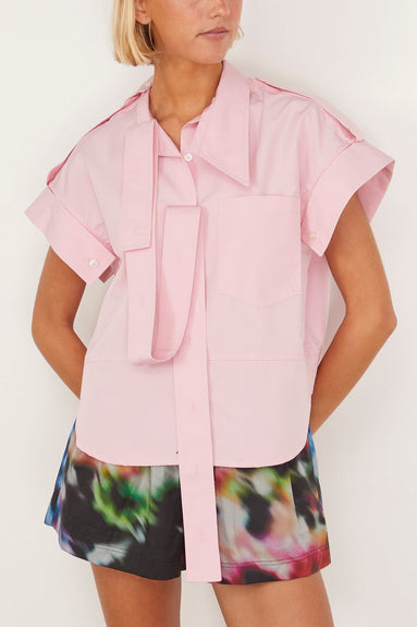 Meryll Rogge Tops Short Sleeve Deconstructed Shirt in Pink Meryll Rogge Short Sleeve Deconstructed Shirt in Pink