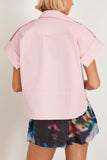 Meryll Rogge Tops Short Sleeve Deconstructed Shirt in Pink Meryll Rogge Short Sleeve Deconstructed Shirt in Pink