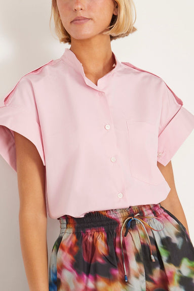 Meryll Rogge Tops Short Sleeve Deconstructed Shirt in Pink Meryll Rogge Short Sleeve Deconstructed Shirt in Pink