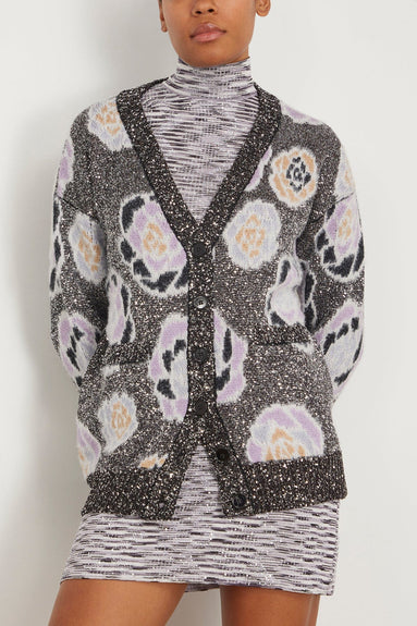 Missoni Sweaters Maxi Cardigan in Rose Sequins Black/Pink/Blue Missoni Maxi Cardigan in Rose Sequins Black/Pink/Blue