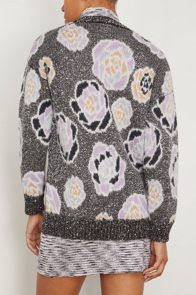 Missoni Sweaters Maxi Cardigan in Rose Sequins Black/Pink/Blue Missoni Maxi Cardigan in Rose Sequins Black/Pink/Blue