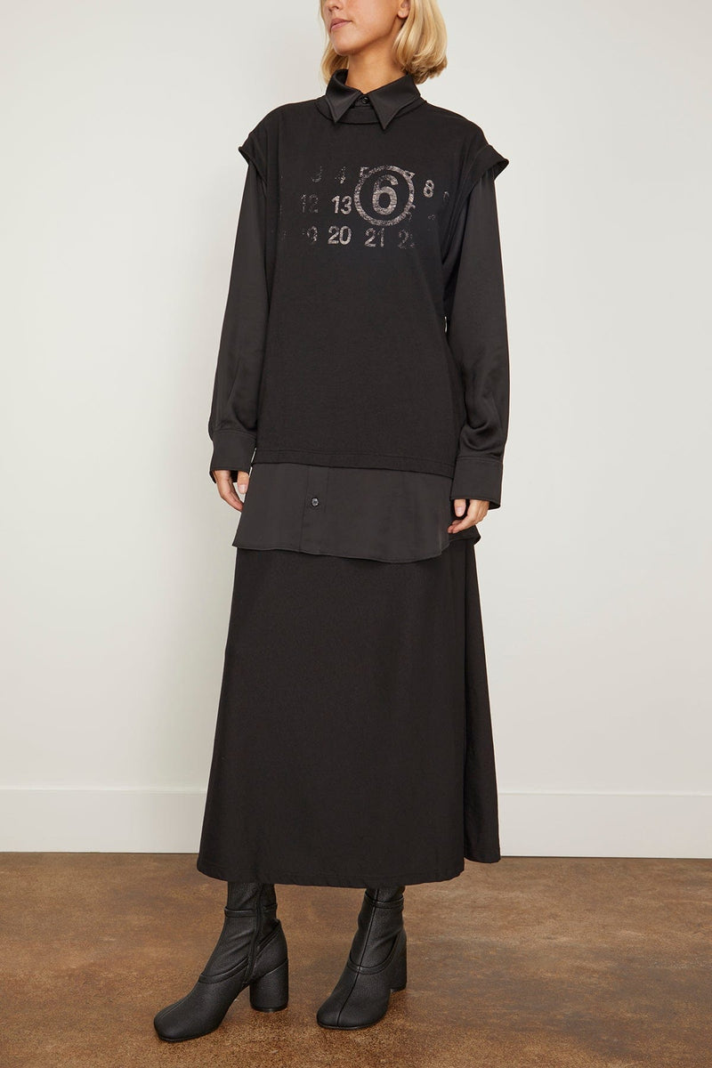 MM6 Maison Margiela Long Sleeve Layered Dress in Black – Hampden