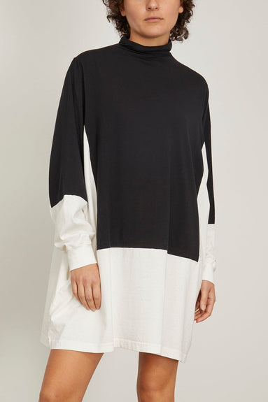 MM6 Maison Margiela Casual Dresses Colorblock Turtleneck Dress in Black/White MM6 Maison Margiela Colorblock Turtleneck Dress in Black/White