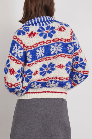 MOTHER Sweaters The Buttoned Funnel Jumper Sweater in Snow Daze MOTHER The Buttoned Funnel Jumper Sweater in Snow Daze