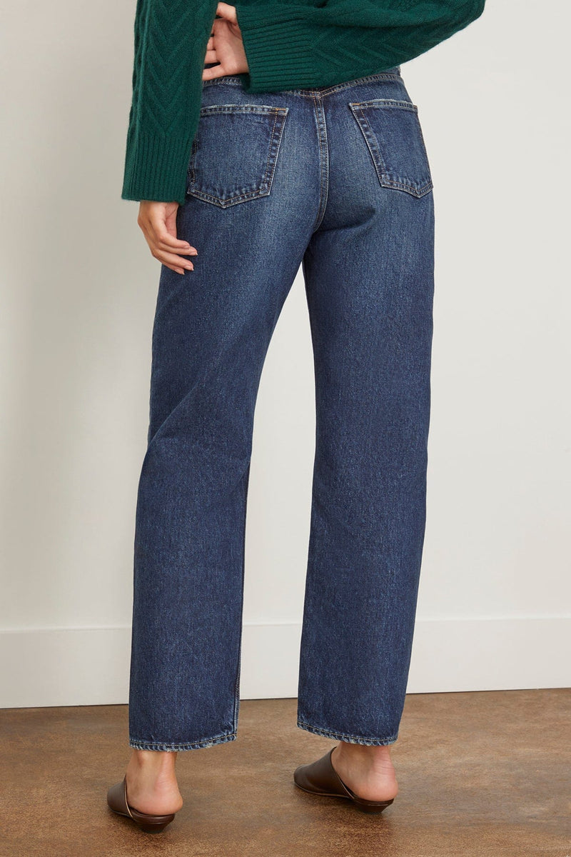 MOUSSY CROSS WAIST WIDE STRAIGHT blue-