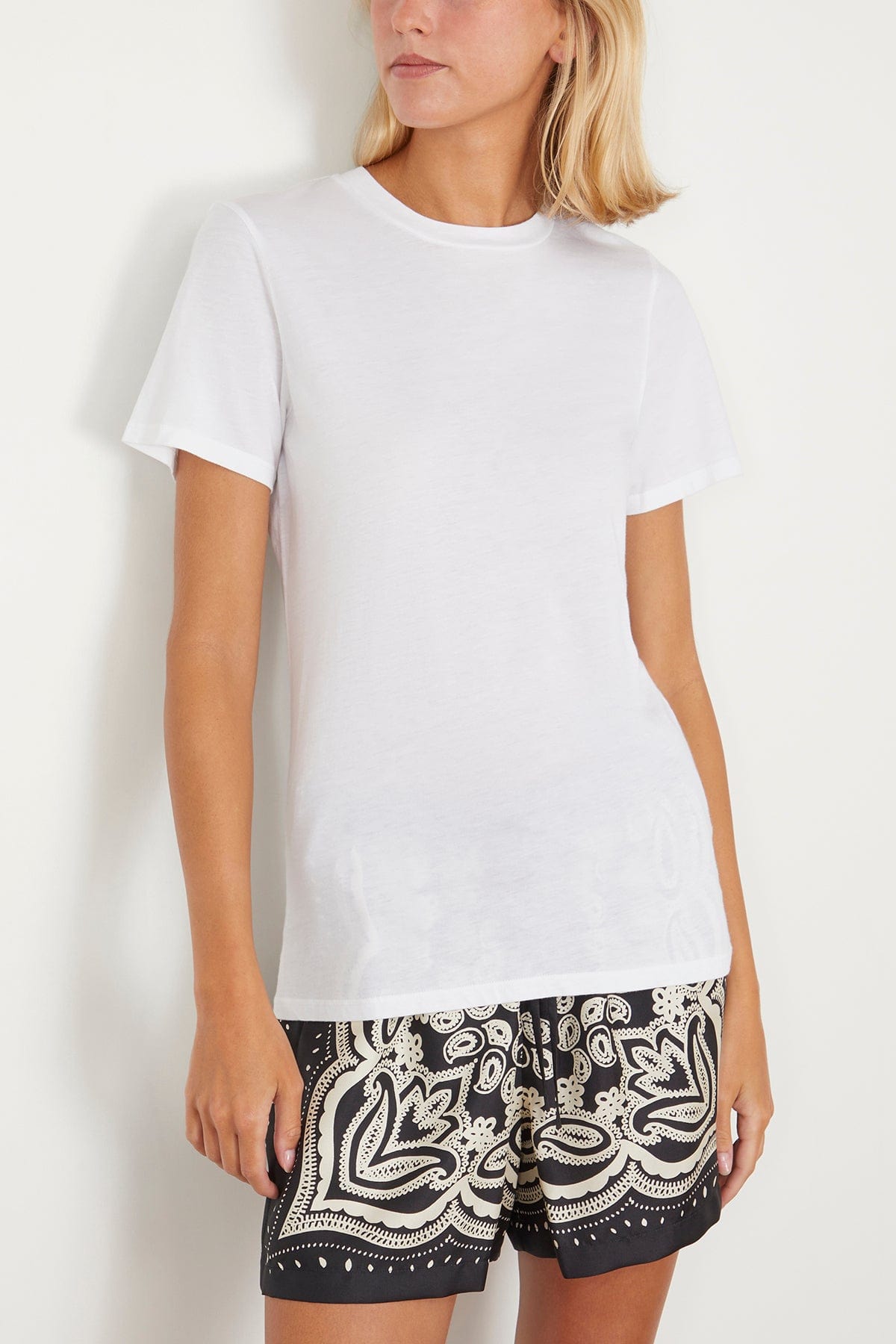 Nili Lotan Tops Mariela Crewneck Tee in White Nili Lotan Mariela Crewneck Tee in White