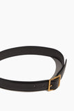 Nili Lotan Gabriele Belt in Black with Antique Gold Buckle