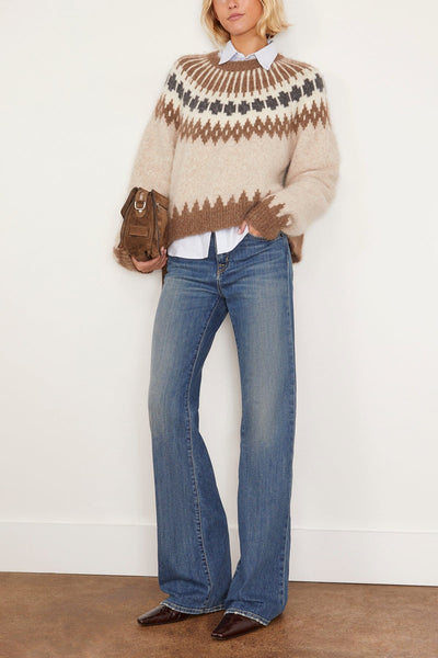 Nili Lotan Sweaters Alena Sweater in Oatmeal Fairisle Alena Sweater in Oatmeal Fairisle