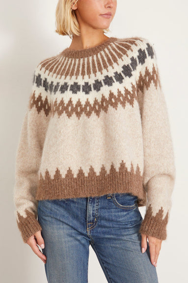 Nili Lotan Sweaters Alena Sweater in Oatmeal Fairisle Alena Sweater in Oatmeal Fairisle