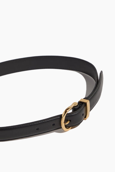 Nili Lotan Belts Louise Belt in Black with Shiny Brass Buckle Nili Lotan Louise Belt in Black with Shiny Brass Buckle