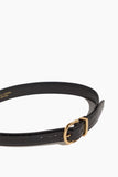 Nili Lotan Louise Belt in Black with Shiny Brass Buckle