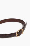 Nili Lotan Louise Belt in Dark Brown with Shiny Brass Buckle