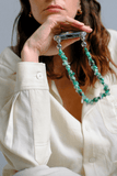 Ossa Shoulder Straps Stone and Fringe Wristlet in Turquoise Ossa Stone and Fringe Wristlet in Turquoise