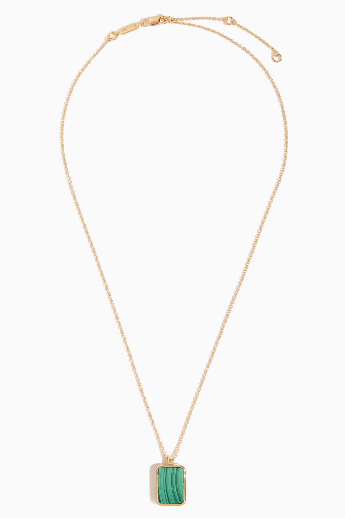 Otiumberg Malachite Tag Pendant in Gold