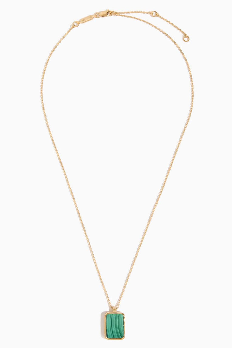 Otiumberg Malachite Tag Pendant in Gold