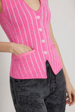 PH5 Tops Marigold Denim Print Vest in Barbie Pink PH5 Marigold Denim Print Vest in Barbie Pink