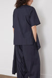 Plan C Tops Short Sleeve Shirt in Blue Black Plan C Short Sleeve Shirt in Blue Black