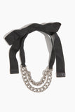 Plan C Double Chain Necklace with Rib in Nikel Lucido