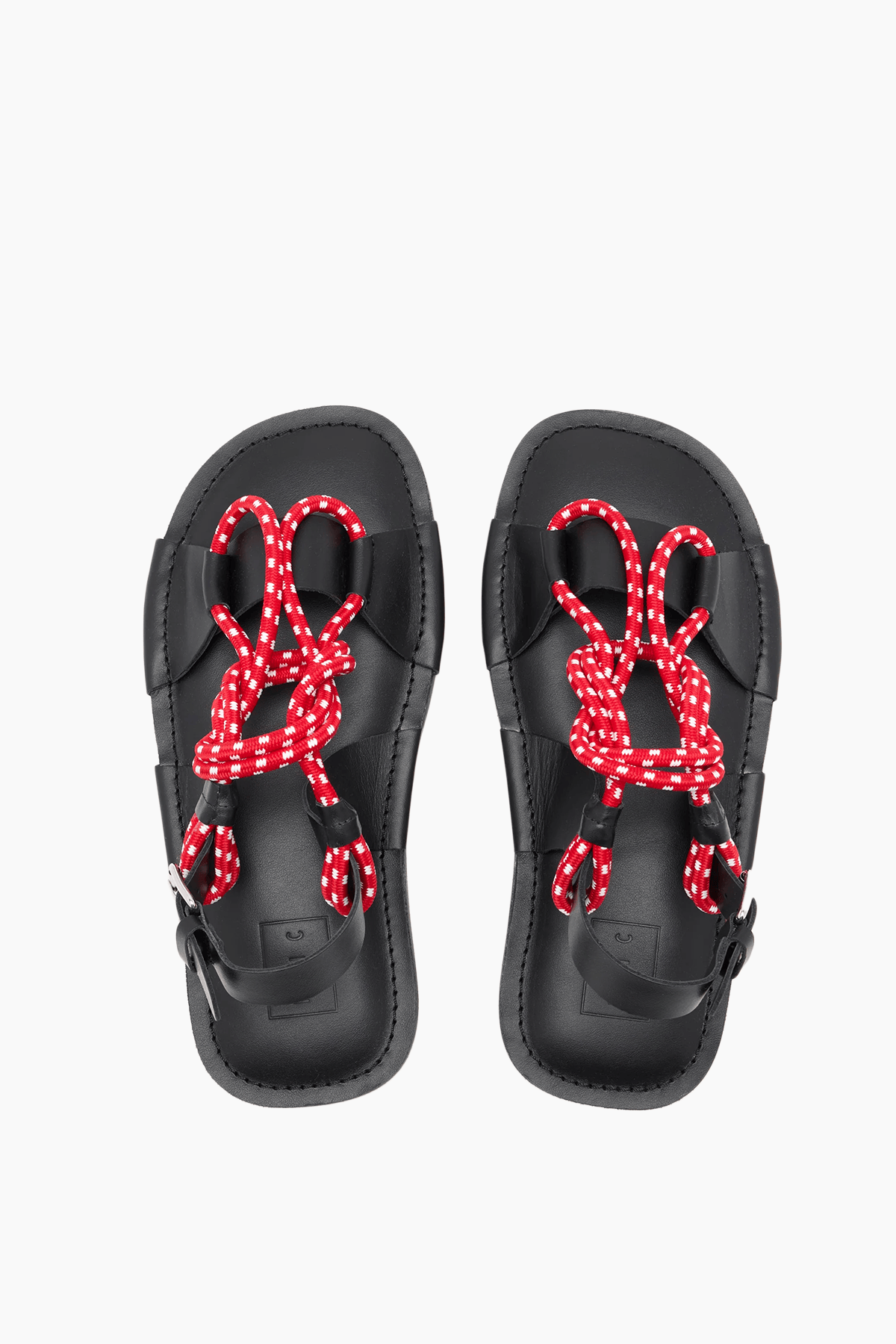 Plan C Rope Sandal in Red White