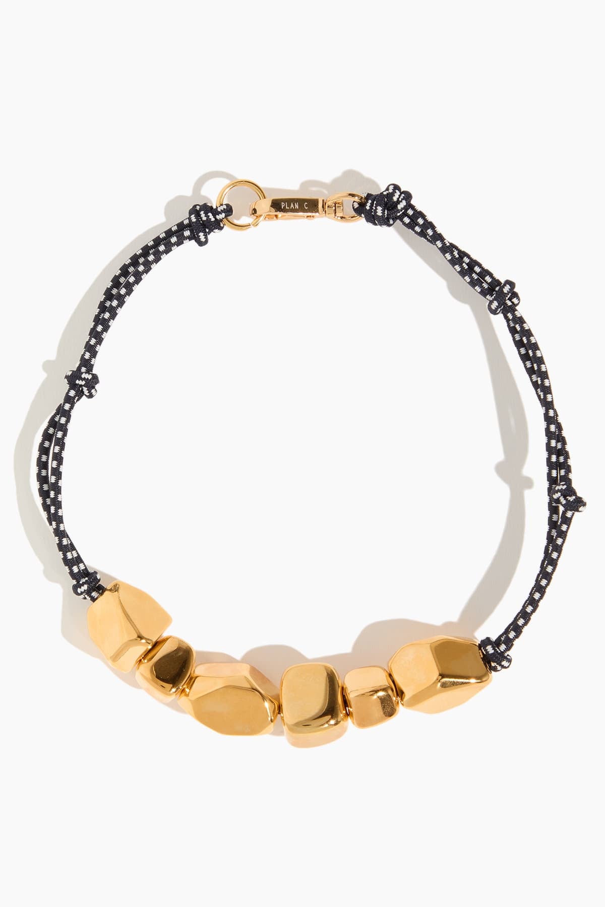 Plan C Stone Cord Necklace in Blue Gold