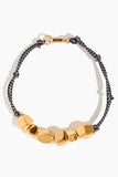 Plan C Stone Cord Necklace in Blue Gold