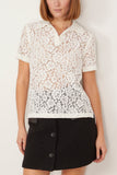 Proenza Schouler Tops Kennedy Stretch Lace Top in Off White Proenza Schouler Kennedy Stretch Lace Top in Off White