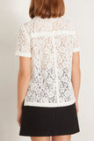 Proenza Schouler Tops Kennedy Stretch Lace Top in Off White Proenza Schouler Kennedy Stretch Lace Top in Off White