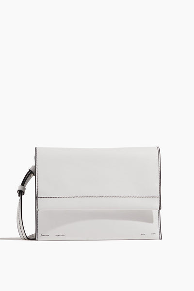Small Accordion Flap Bag in Optic White