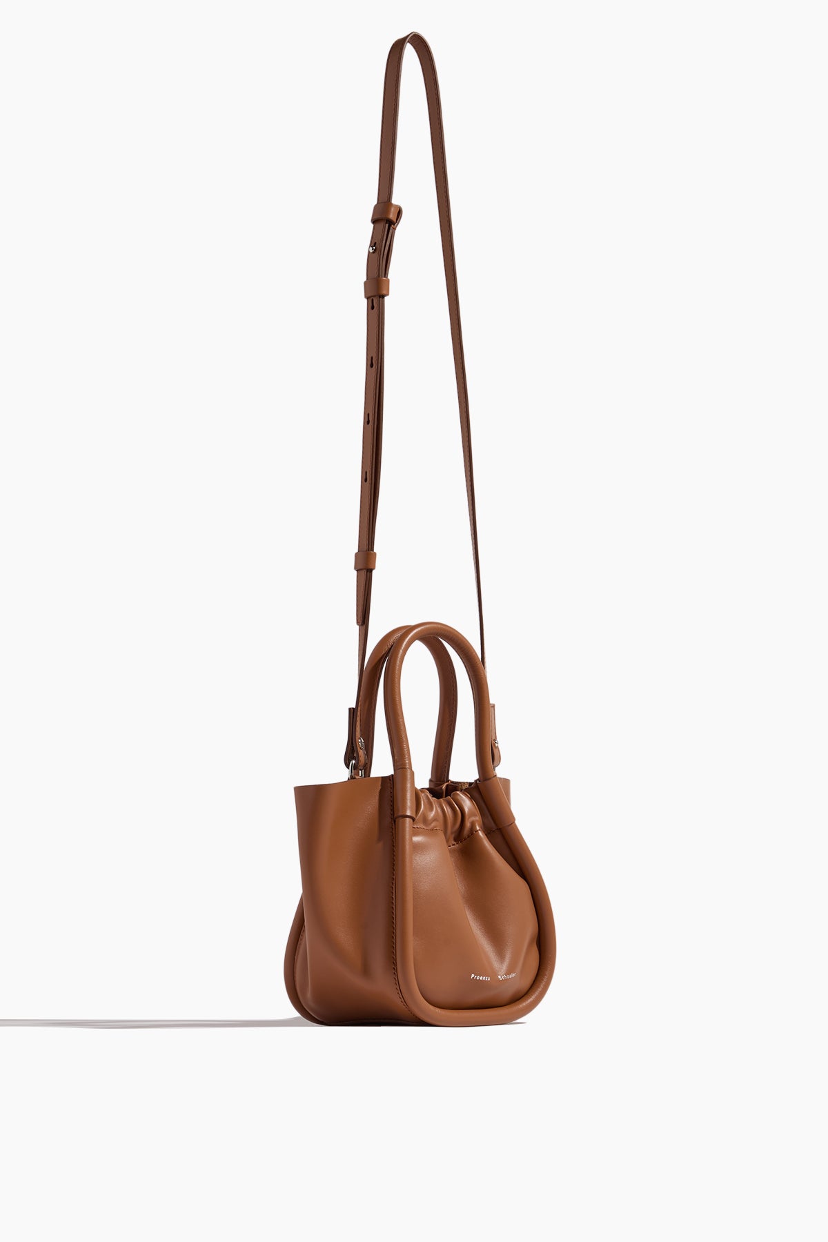 Extra Small Ruched Tote in Cognac