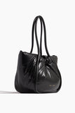 Large Puffy Nappa Ruched Tote in Black