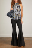 Proenza Schouler Tops Printed Snake Crepe De Chine Top in Black Multi