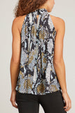 Proenza Schouler Tops Printed Snake Crepe De Chine Top in Black Multi