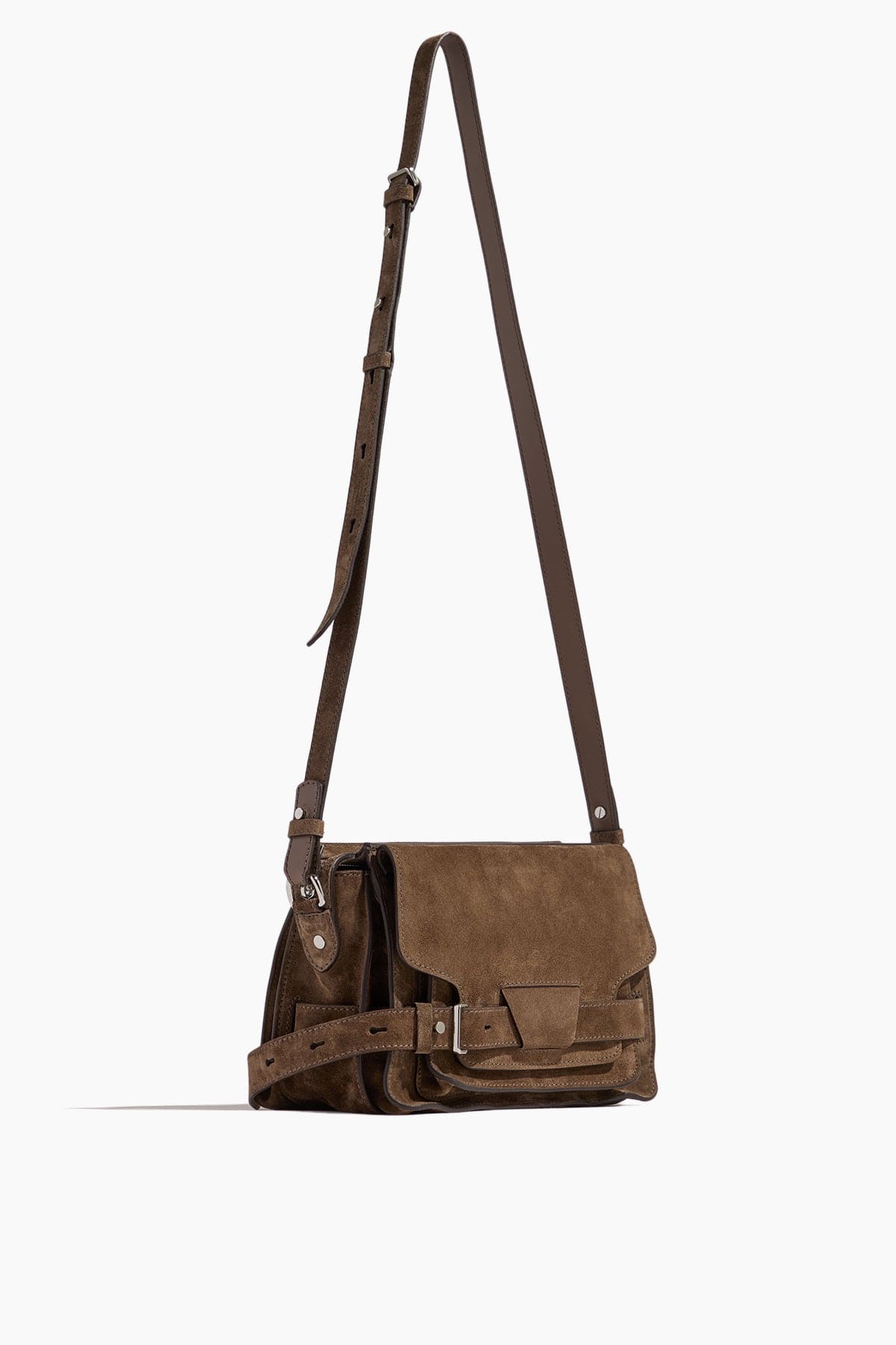 Proenza Schouler Shoulder Bags Suede Beacon Saddle Bag in Teak Proenza Schouler Suede Beacon Saddle Bag in Teak