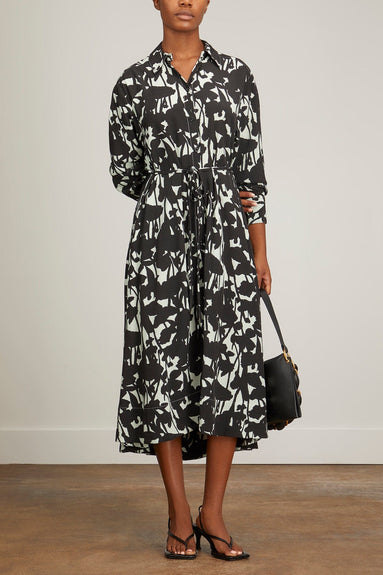 Proenza Schouler White Label Casual Dresses Viscose Flou Long Sleeve Shirt Dress in Mint/Black Proenza Schouler Viscose Flou Long Sleeve Shirt Dress in Mint/Black