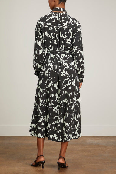 Proenza Schouler White Label Casual Dresses Viscose Flou Long Sleeve Shirt Dress in Mint/Black Proenza Schouler Viscose Flou Long Sleeve Shirt Dress in Mint/Black