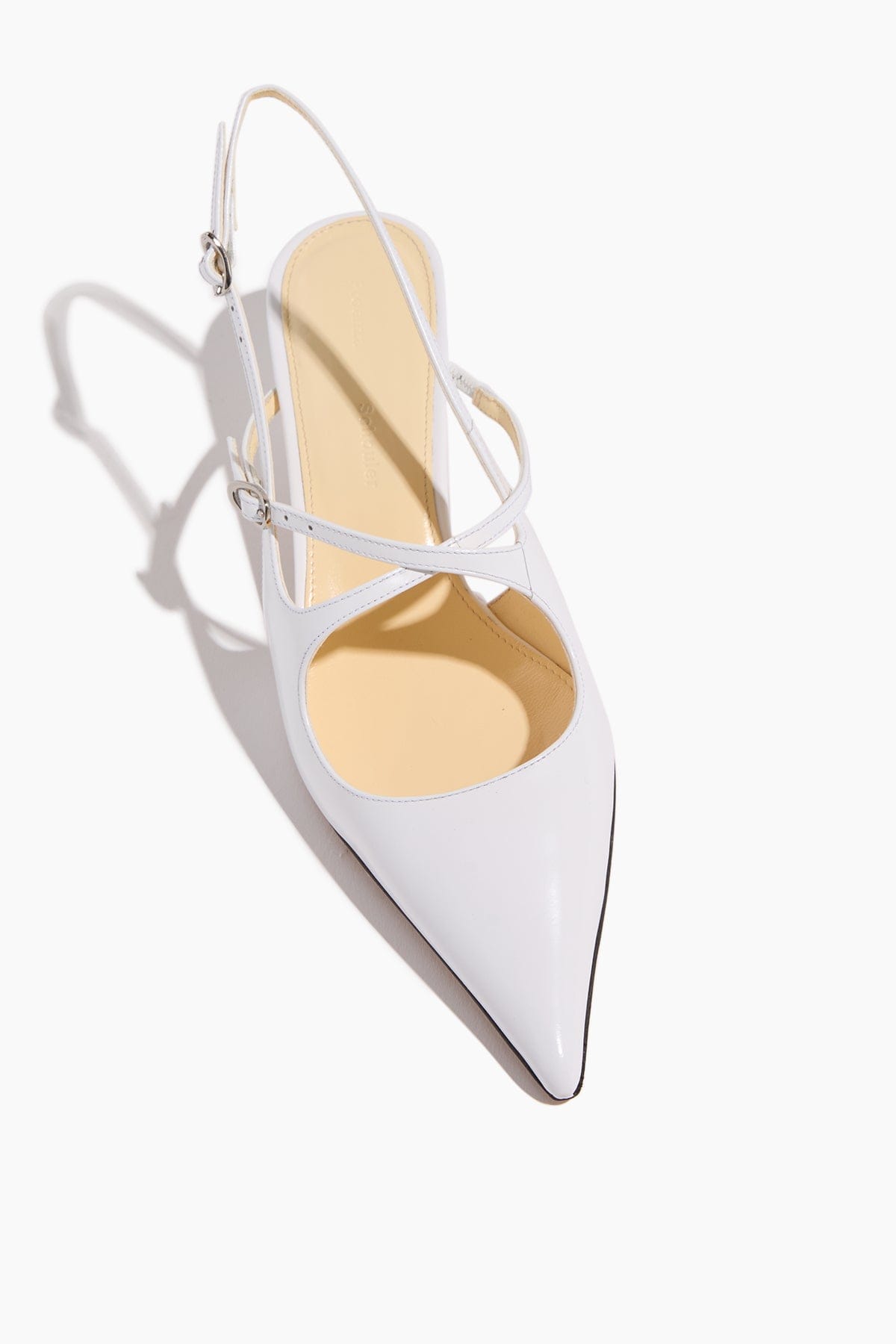 Proenza Schouler Slash Crossover Slingback Pumps in White