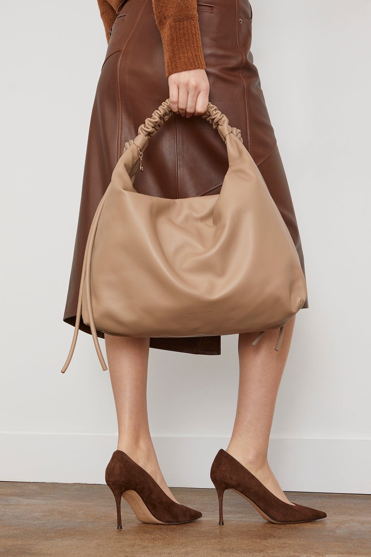 Proenza Schouler Shoulder Bags Large Drawstring Shoulder Bag in Mushroom Proenza Schouler Large Drawstring Shoulder Bag in Mushroom