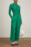 Proenza Schouler White Label Pants Drapey Suiting Wide Leg Pant in Green