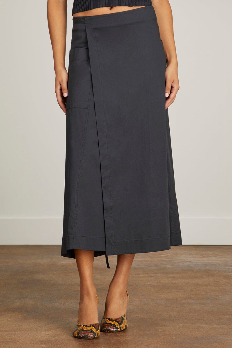 Proenza Schouler Soft Poplin Wrap Skirt in Black – Hampden Clothing