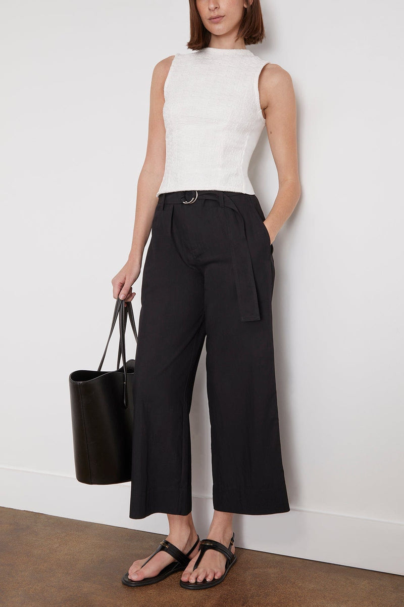Proenza Schouler White Label leather cropped straight-leg trousers - Black