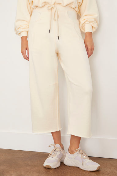 R13 Pants Cropped Pleated Sweatpant in Natural R13 Cropped Pleated Sweatpant in Natural